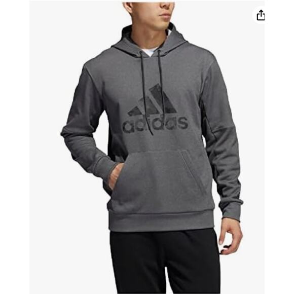 Adidas Men's Standard Game and Go Pullover Hoodie Grey Medium - Picture 1 of 5